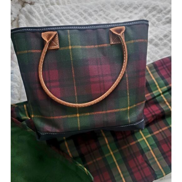 L.L.Bean HTF Picnic Zipper Canvas Tote Blanket Set Multi Plaid Used Once - Picture 2 of 15